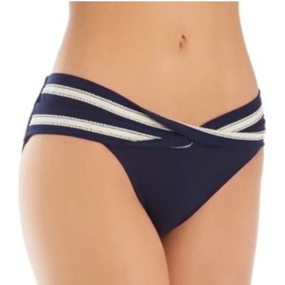 Robin Piccone Swim Abi Stripe Indigo Twist Bottom New With Tags Size XS